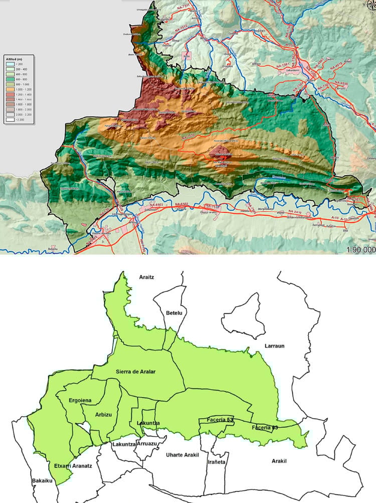 Mapa Sierra de Aralar Mapa Sierra de Aralar