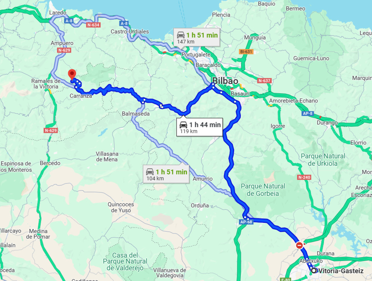 ruta Vitoria Gasteiz coche cuevas de pozalagua