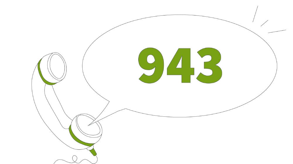 Imagen con un teléfono fijo y el prefijo 943