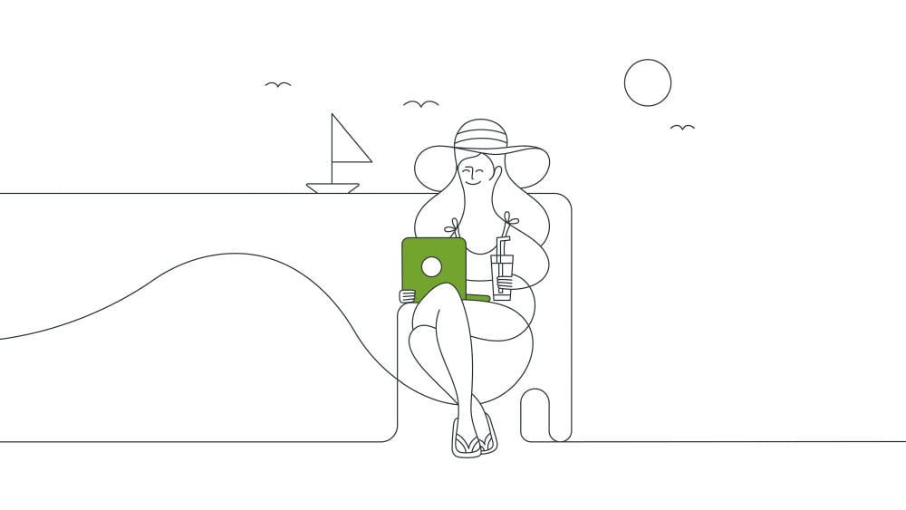 mujer teletrabajando_piscina