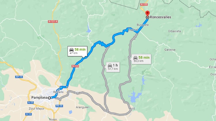 De Pamplona a Roncesvalles De Pamplona a Roncesvalles