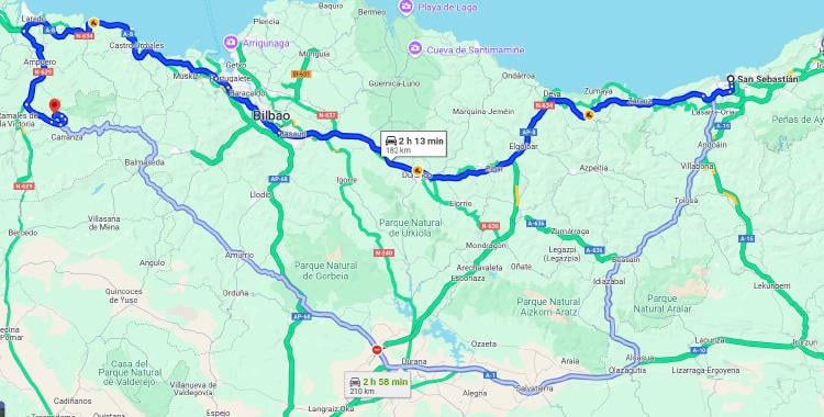 ruta San Sebastián Donosti DOnostia coche cuevas de pozalagua ruta San Sebastián Donosti DOnostia coche cuevas de pozalagua
