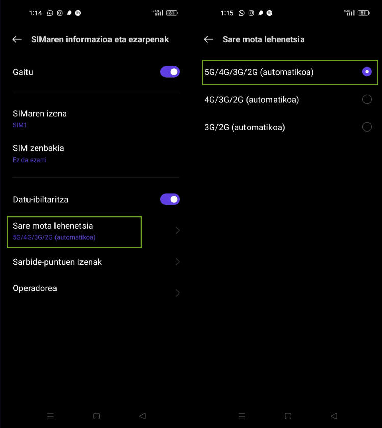 Sare mota lehenetsia 5g Guuk Sare mota lehenetsia 5g Guuk