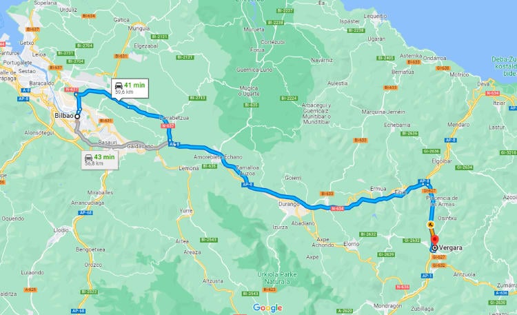 De Bilbao a Bergara De Bilbao a Bergara