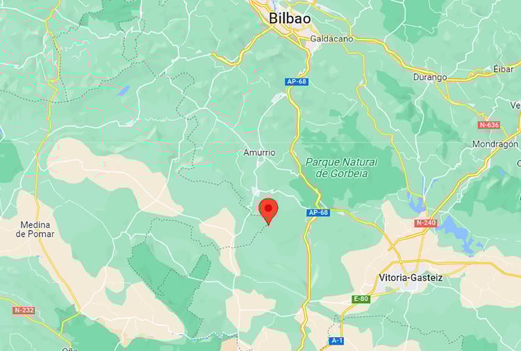 Ubicación salto del Nervión Ubicación salto del Nervión