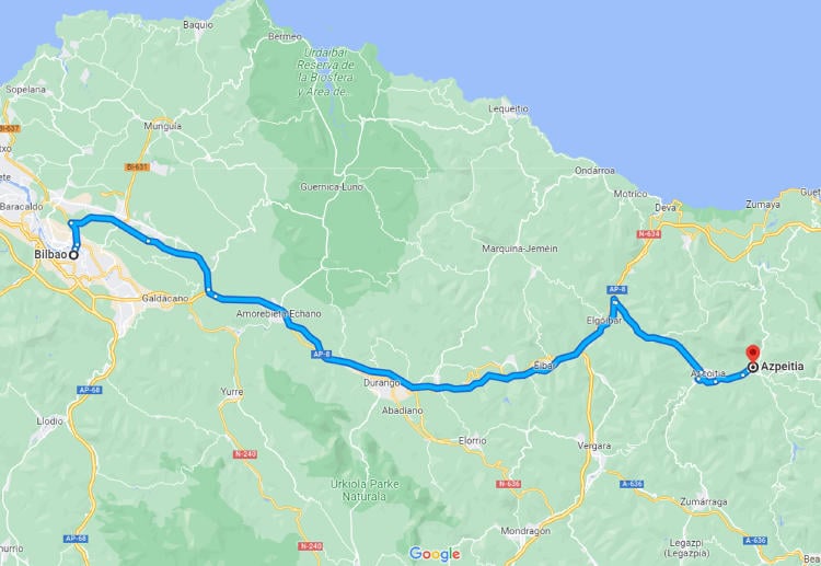 A Azpeitia desde Bilbao A Azpeitia desde Bilbao