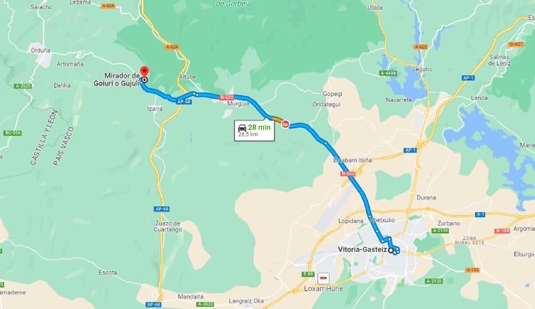 De Vitoria a cascada de Gujuli De Vitoria a cascada de Gujuli