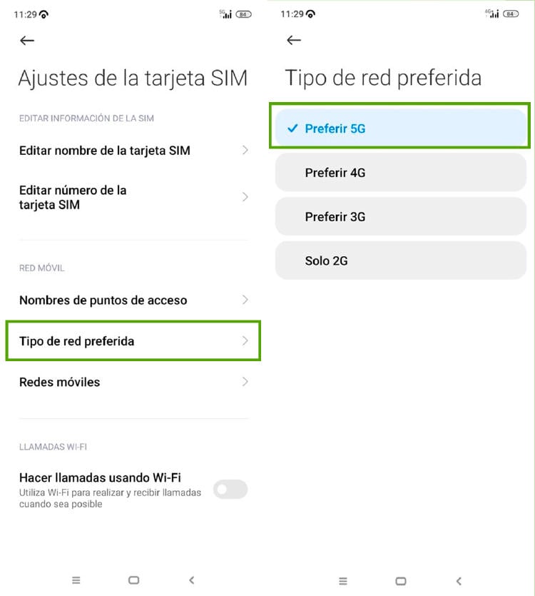 5G Guuk ajustes 5G Guuk ajustes